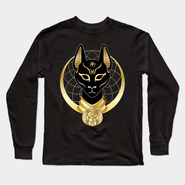 Bastet Long Sleeve T-Shirt by HagalArt